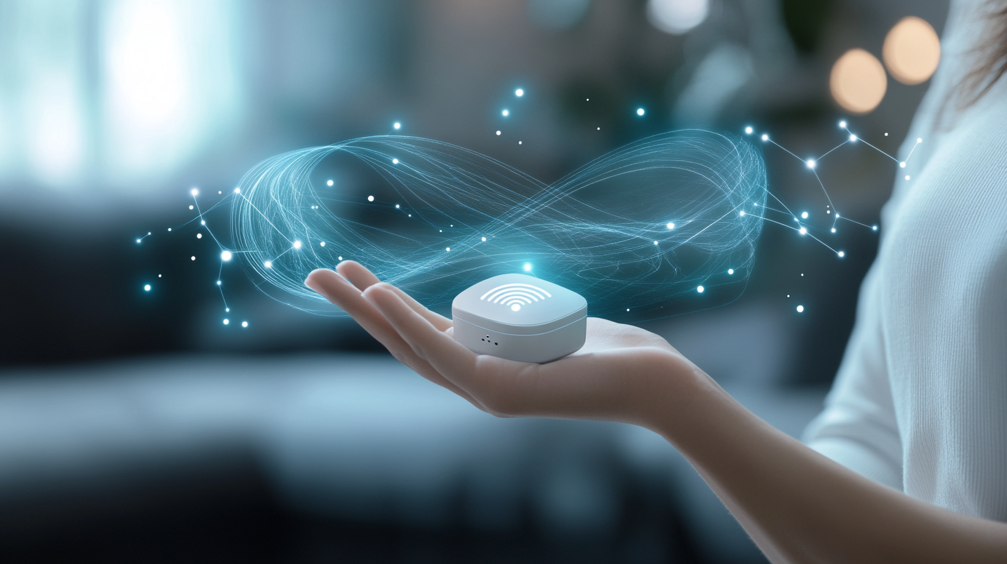 A portable WiFi device in a person’s hand symbolizing on-the-go connectivity
