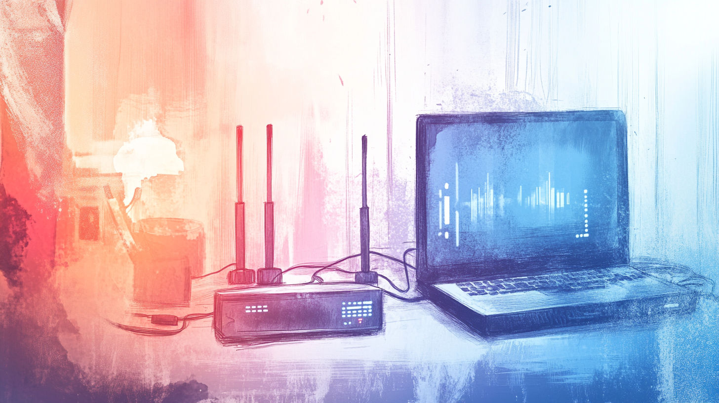 router with flashing lights indicating troubleshooting process